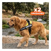 Pack2 Chaleco Canino Service Dog Talla XXL Amarillo para Apoyo Y+Papel Regalo